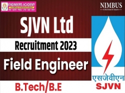 SJVN Jr field engineer recruitment 2023