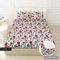 Homeline Cotton Double Beautiful Jaipuri Bedsheet with 2 Pillow Covers (Size 235*210cm)