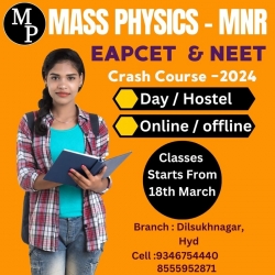 EAPCET & NEET Crash Course 2024, Offline/Online Classses by MassPhysics MNR