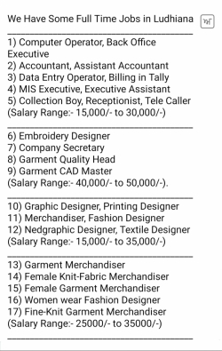 We Have Some Full Time Jobs in Ludhiana